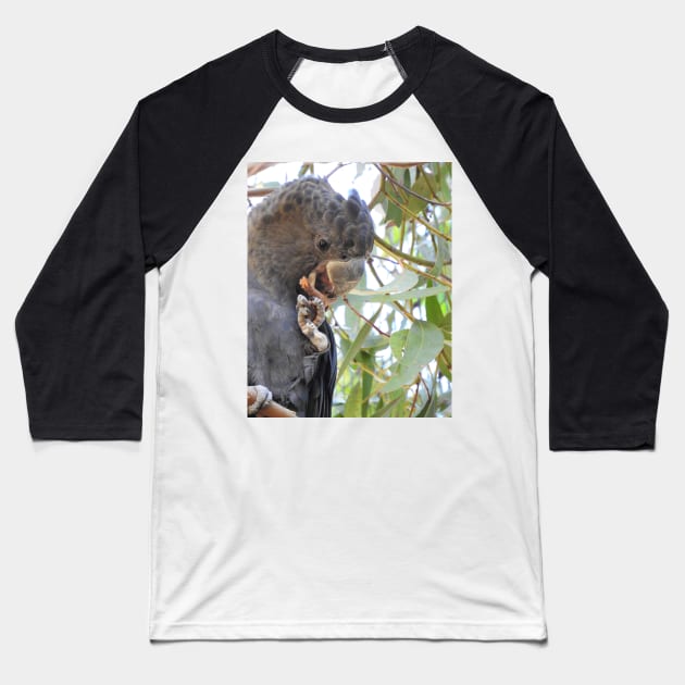 Black Cockatoo Baseball T-Shirt by kirstybush